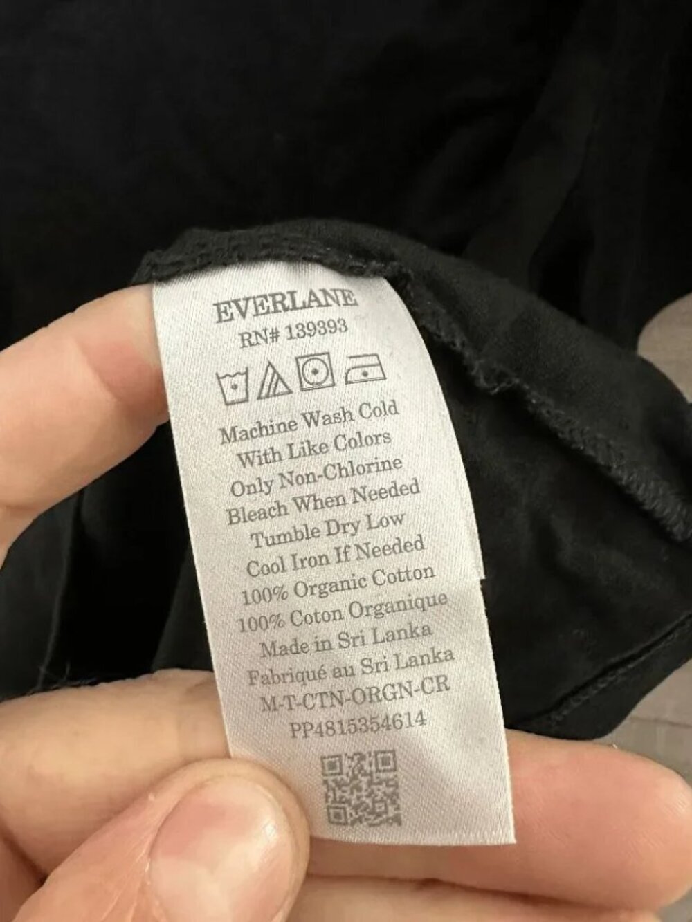Everlane Mens Black Soft Organic Cotton Crewneck Lightweight T-Shirt - Picture 7 of 7
